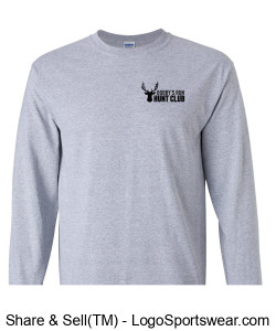 Gildan Adult Ultra Cotton Long Sleeve T-Shirt (Light Gray) Design Zoom