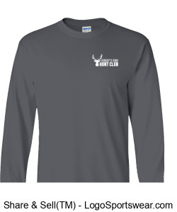 Gildan Adult Ultra Cotton Long Sleeve T-Shirt (Charcoal) Design Zoom