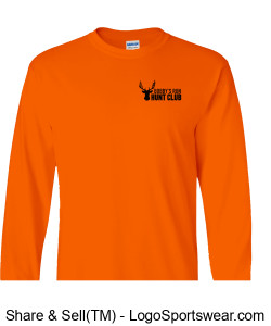 Gildan Adult Ultra Cotton Long Sleeve T-Shirt (SAFETY ORANGE) Design Zoom