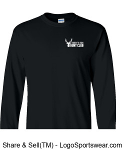 Gildan Adult Ultra Cotton Long Sleeve T-Shirt (Black) Design Zoom