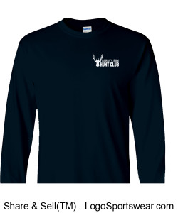 Gildan Adult Ultra Cotton Long Sleeve T-Shirt (NAVY BLUE) Design Zoom